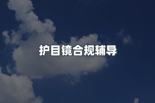 护目镜合规辅导