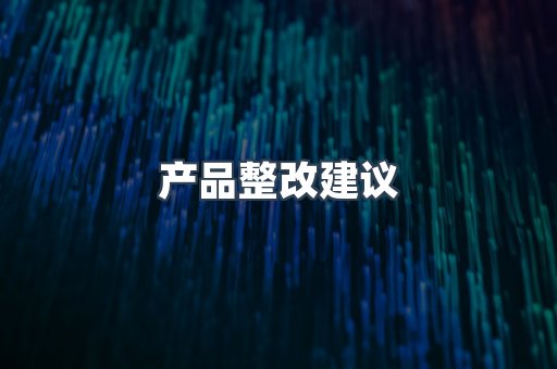 产品整改建议